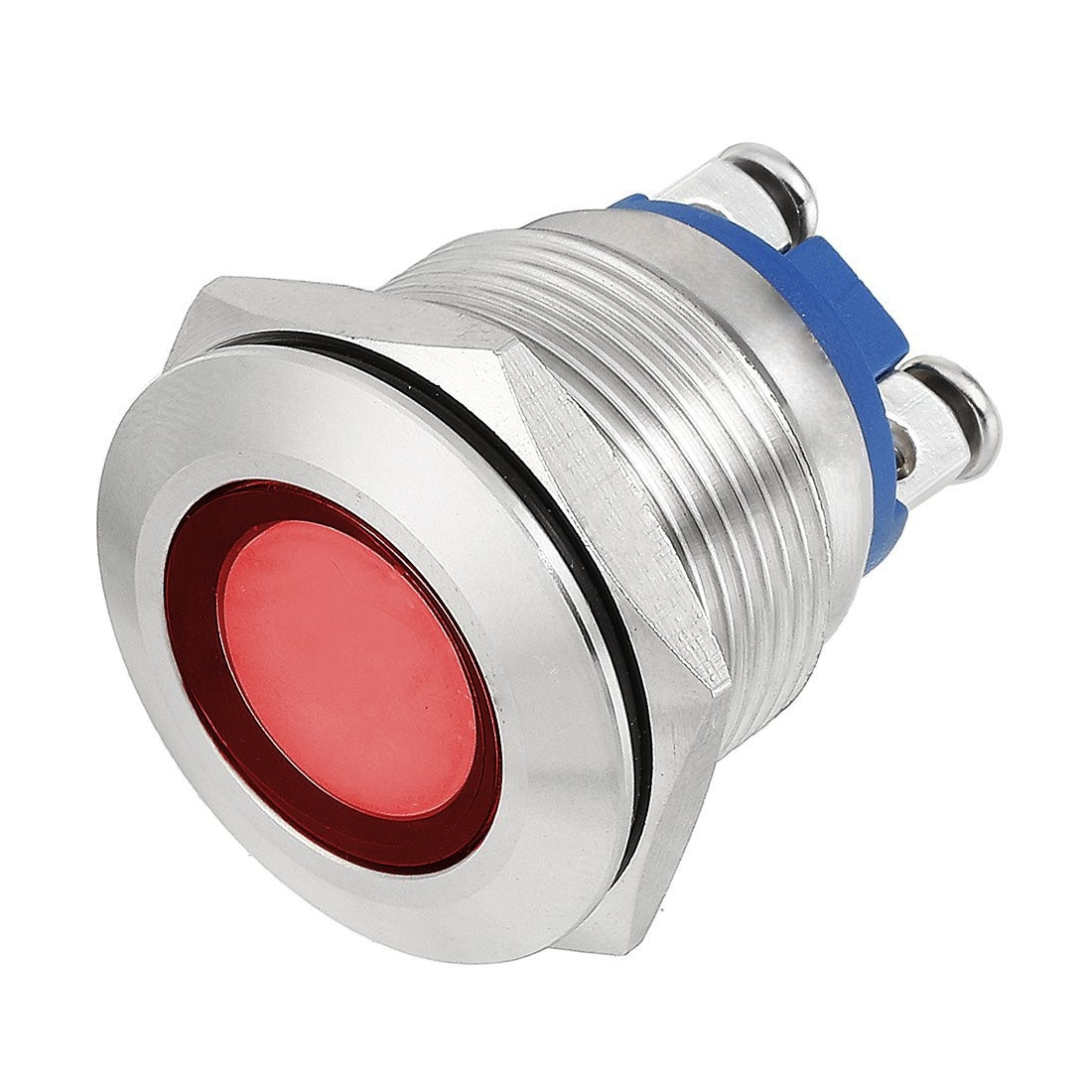Kontrolka LED 18mm 230V metalowa czerwona